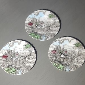 3 Vintage Royal Mail Fine Staffordshire Ware Myott 6 1/4” Plates England